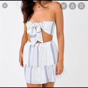 Blue and white princess polly set